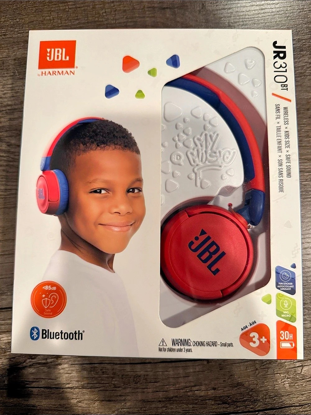 JBL JR310BT Kids Wireless On-Ear Headphones Red & Blue NWT